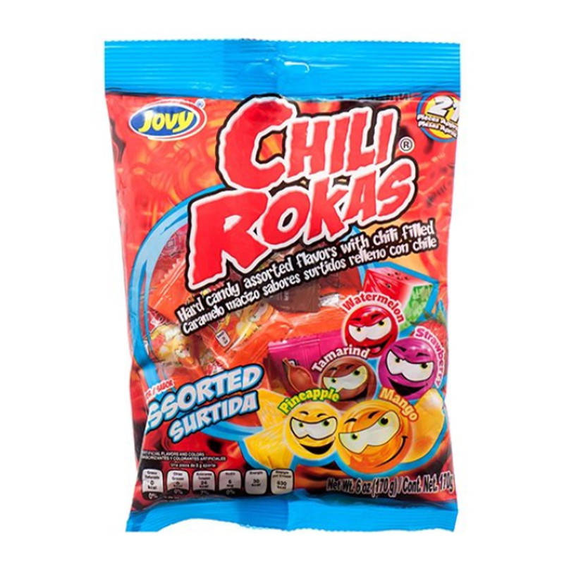 Jovy Chili Rokas Assorted Flavors 21pcs – Mexican Candy Store by Mexicrate